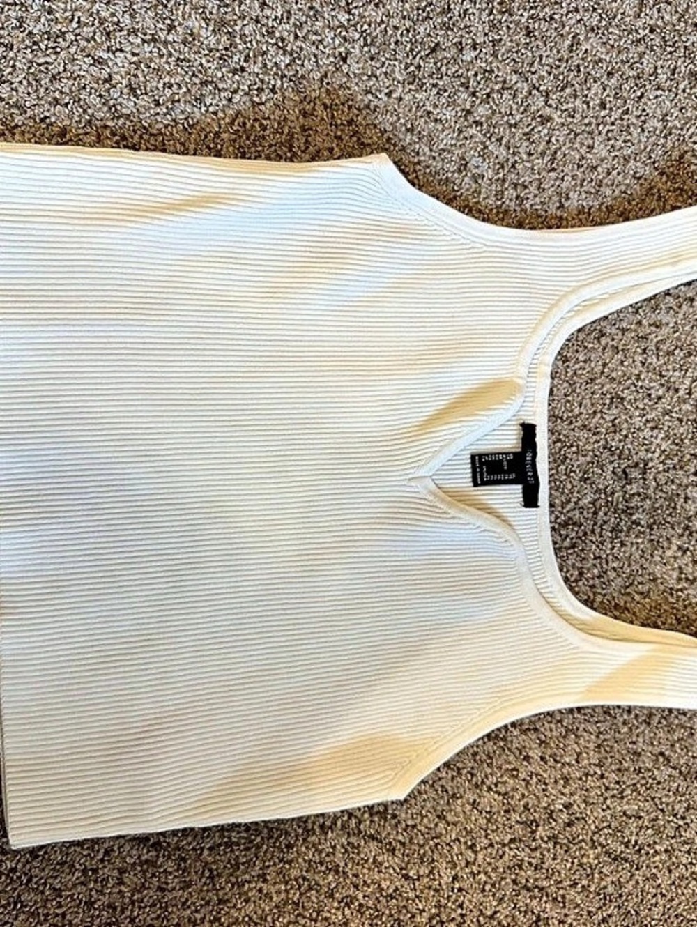Forever 21 Ribbed Tank Top in White Size XL Like New